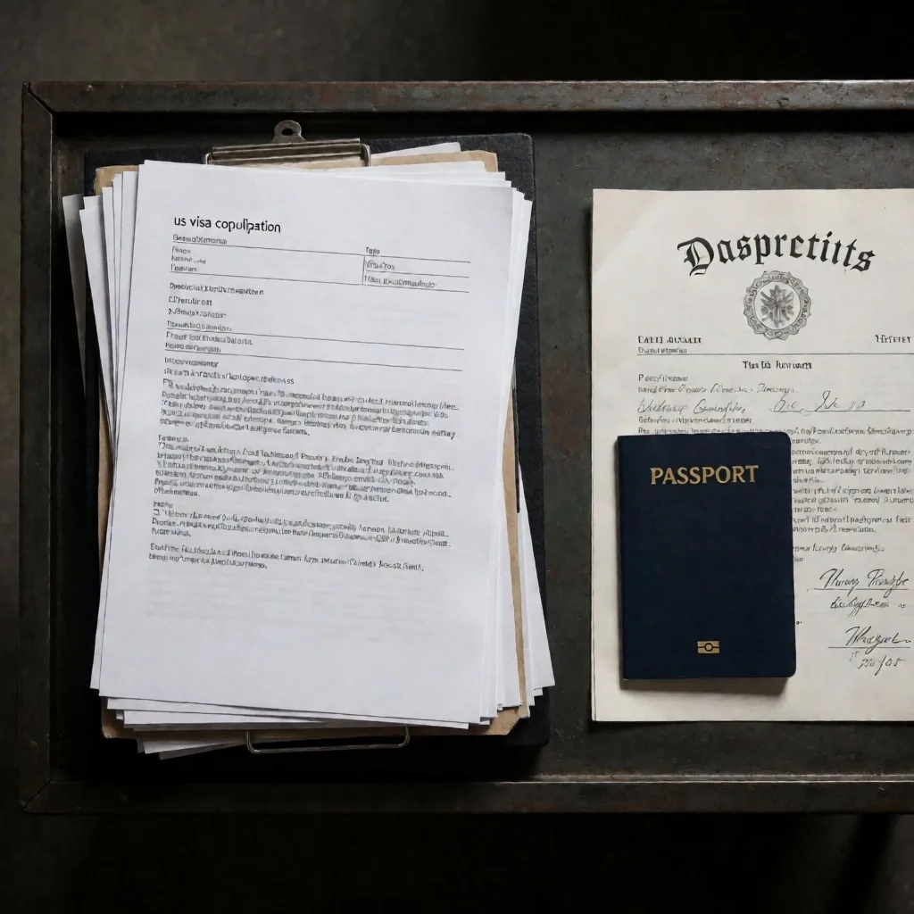 Documentación organizada para la solicitud de visa
