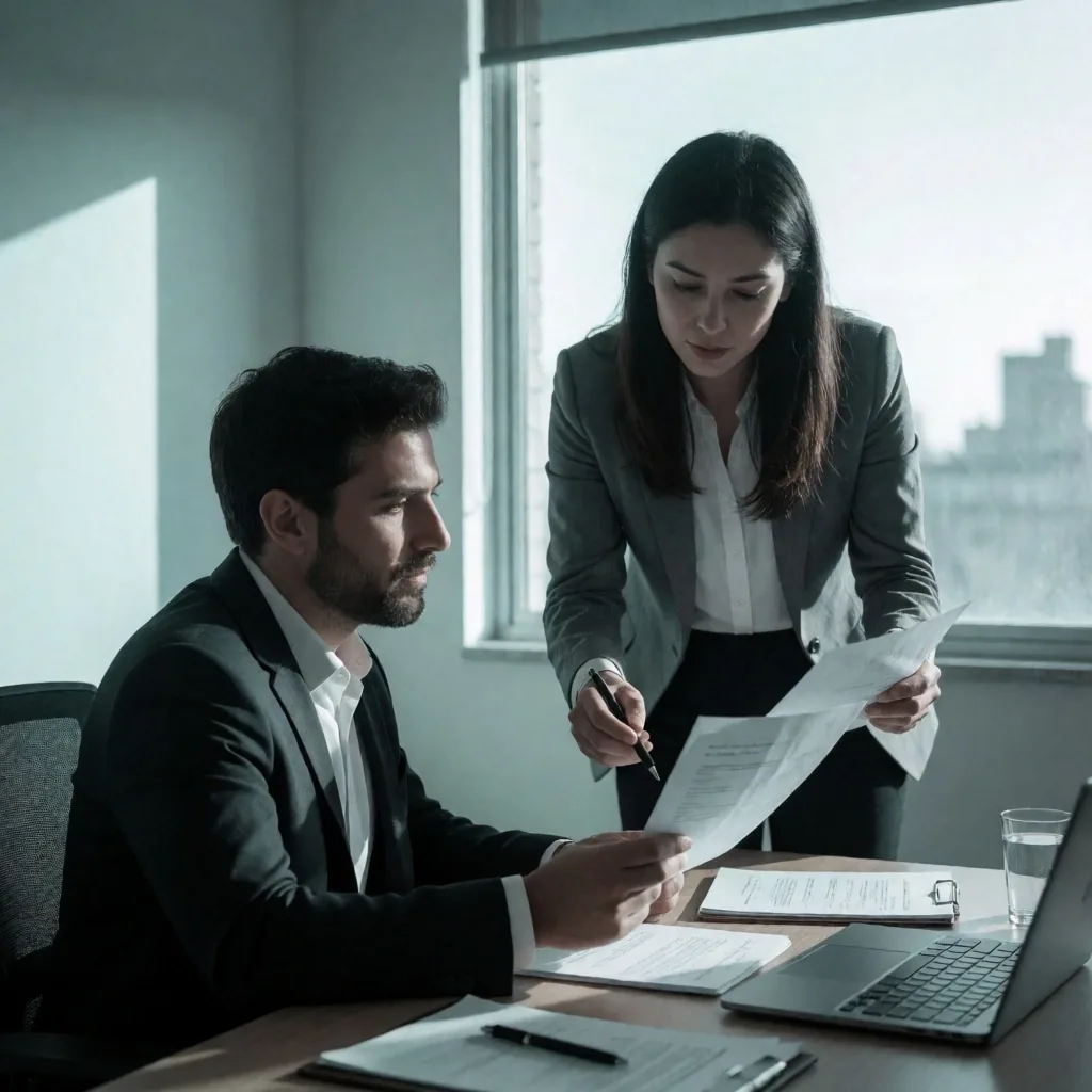 Equipo de consultores migratorios trabajando