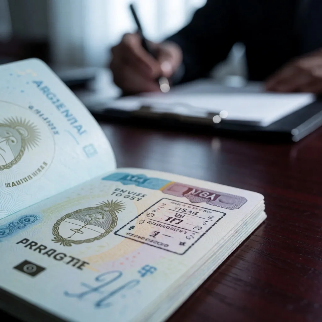 Pasaporte con documentos de viaje